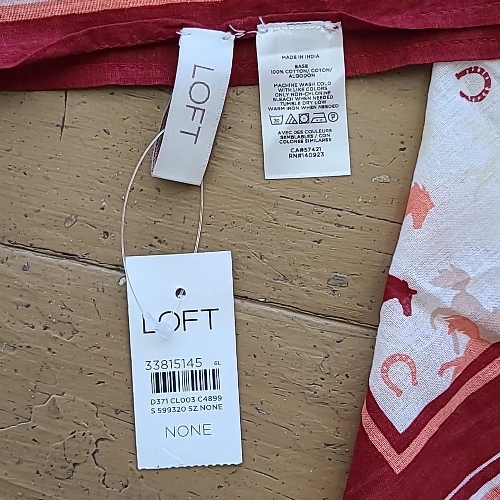 Loft Horse Print Scarf Bandana - Picture 2 of 7